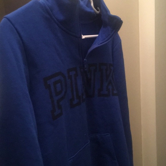 Pink pull  over dodger blue sweater - Picture 2 of 4